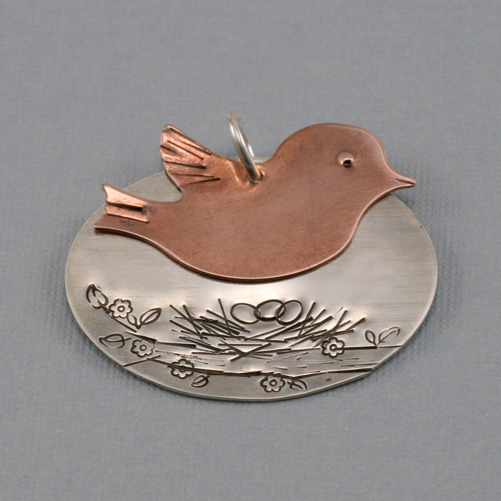 Metal Stamping Blanks Copper Winged Bird Blank, 24g